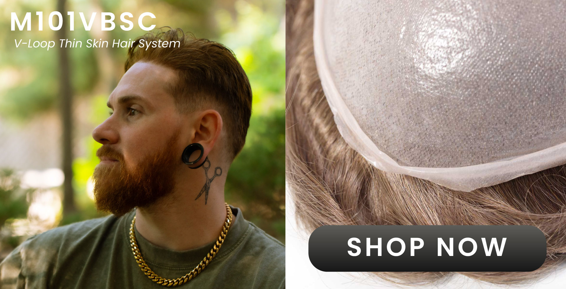 M101VBSC V-loop Thin Skin Hair System