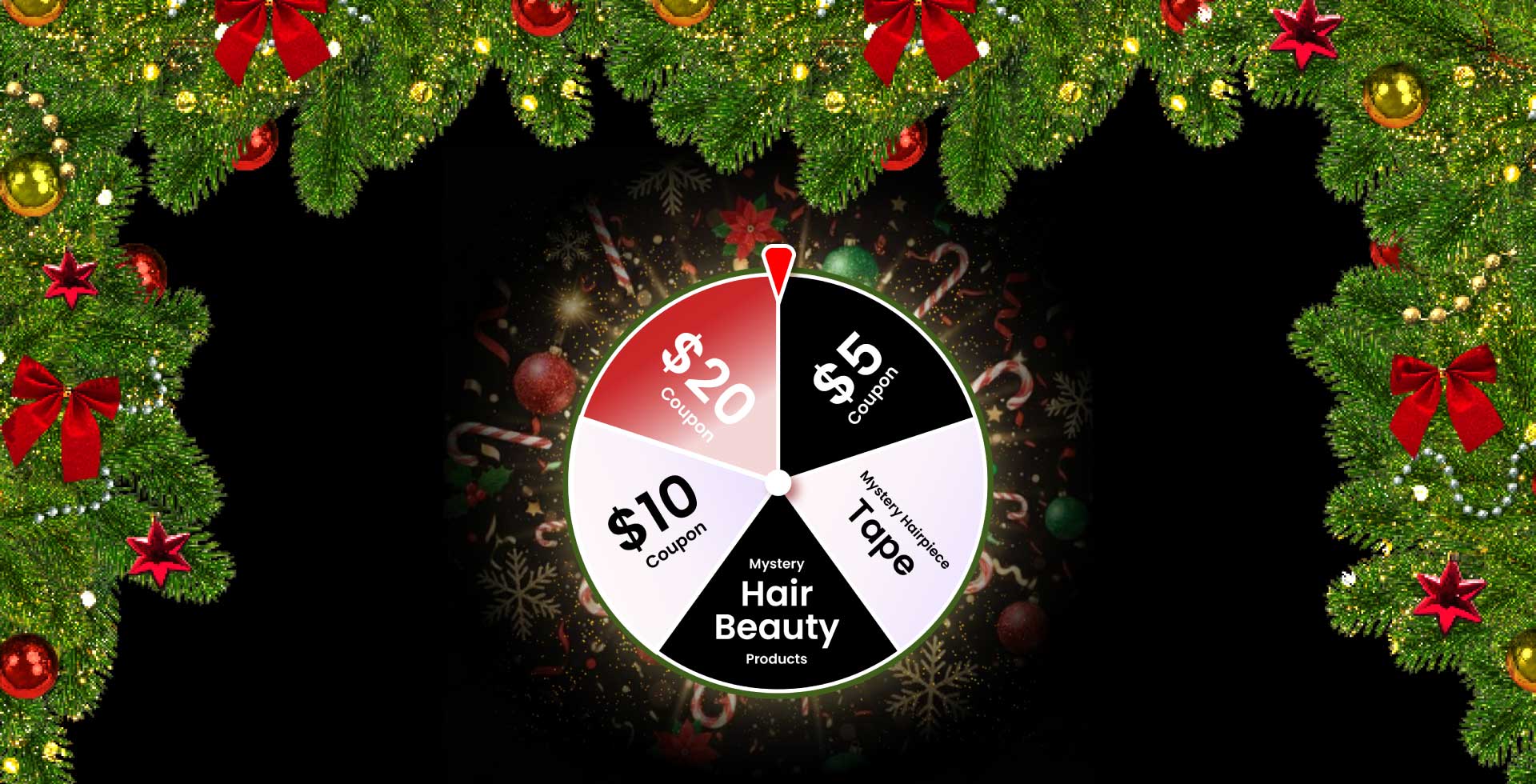 Spin-to-win luck wheel showing special sale discounts