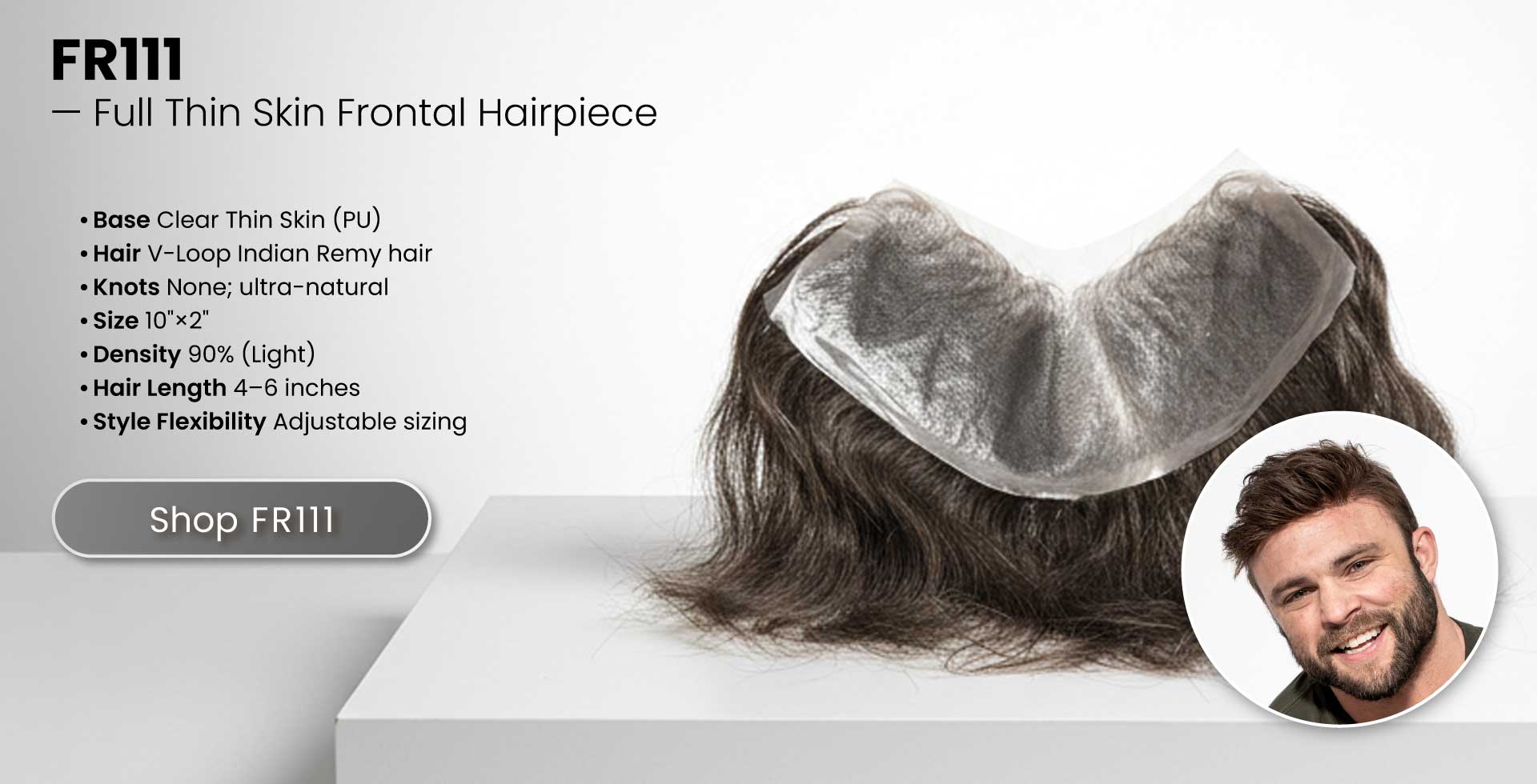 Full Thin Skin Frontal hair patch FR111 for mens 