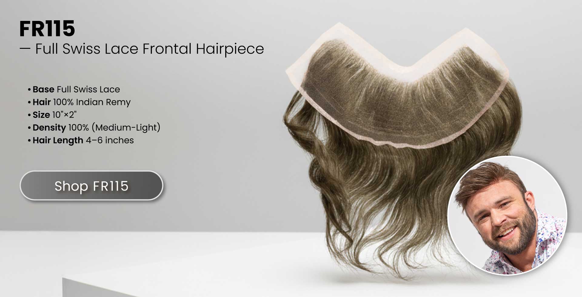 Full Lace Frontal hair patch FR115 for mens