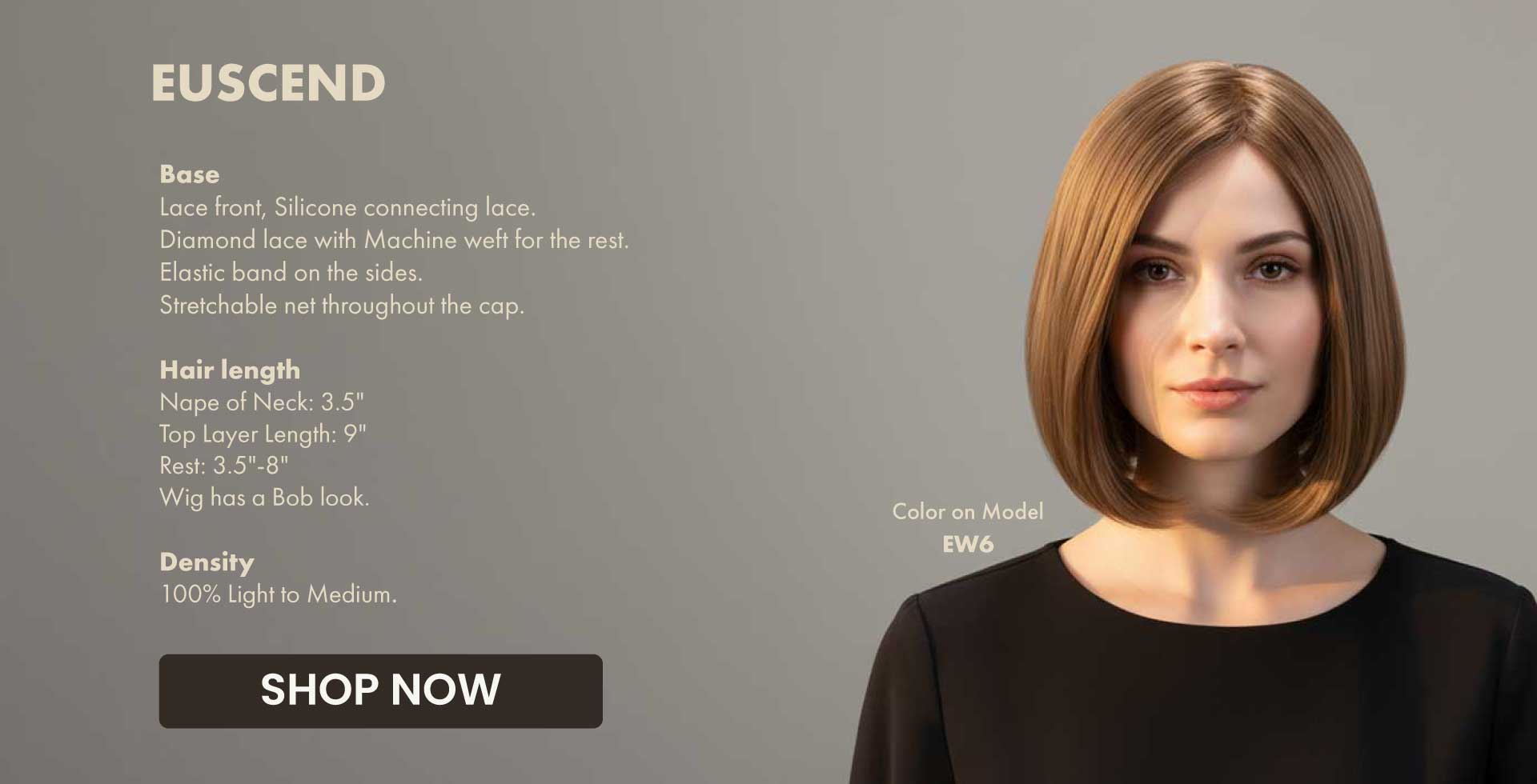 Euscend European Virgin Hair Premium Bob Style Wig