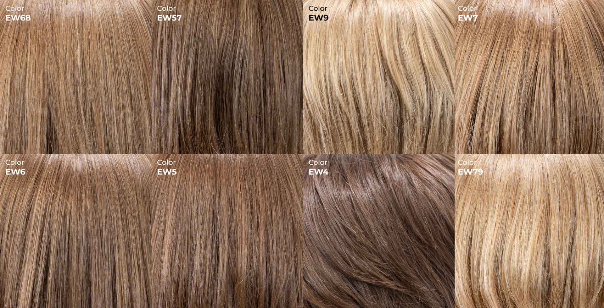 Different shades available in European wigs