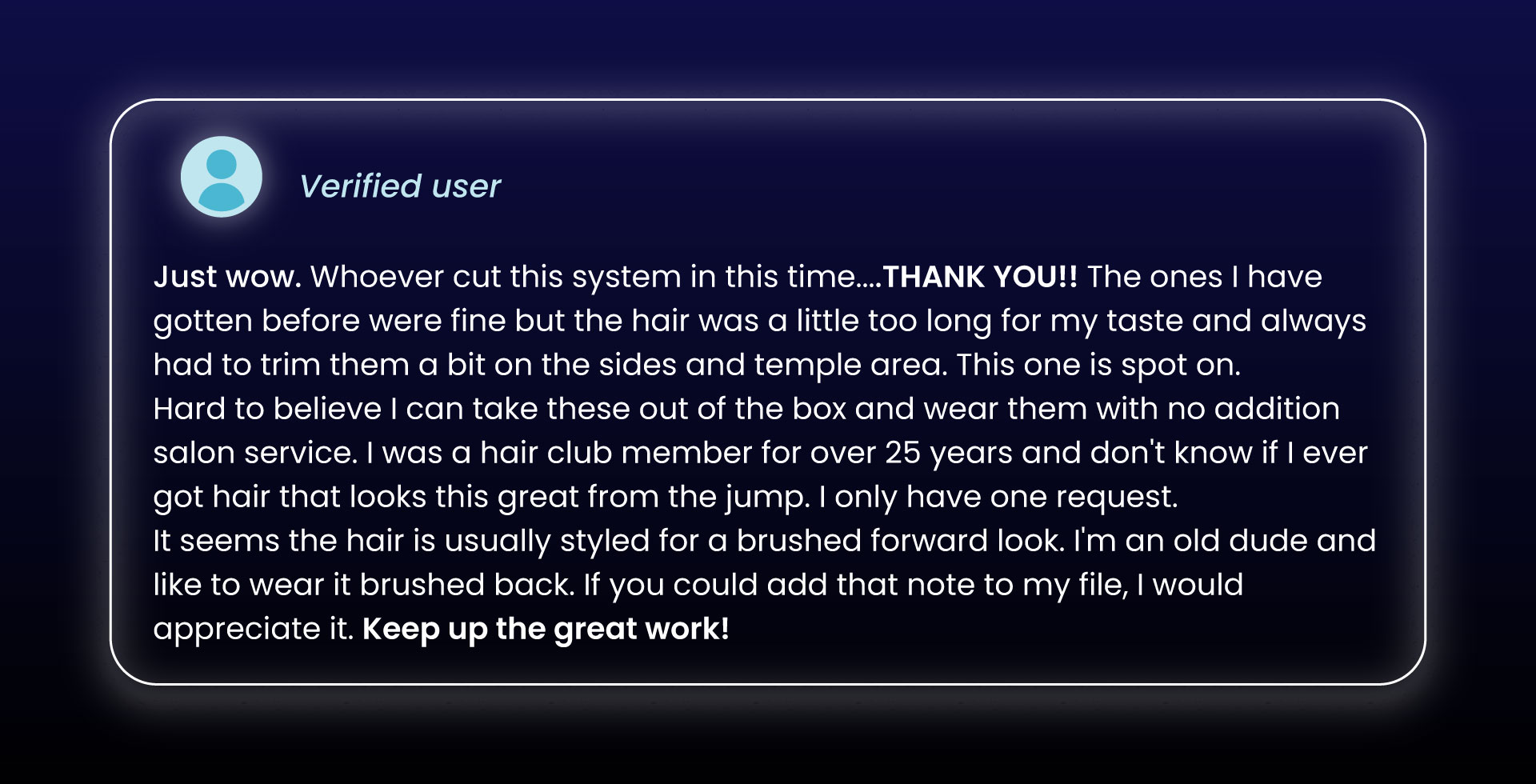 what customers say about salon finish hairpiece