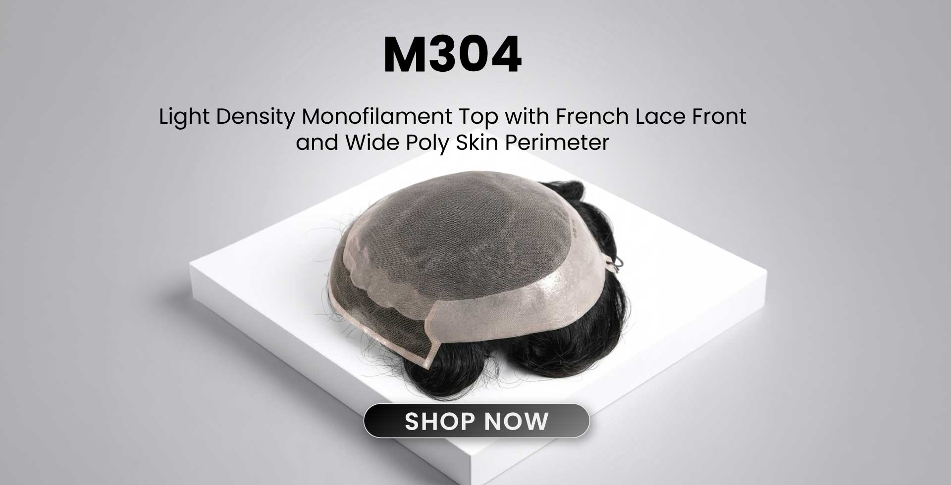 M304 Light Density Monofilament Top with French Lace Front and Wide Poly Skin Perimeter