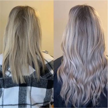 hair extensions before and after