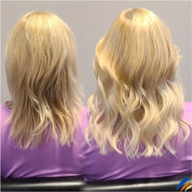 human hair extensions before and after