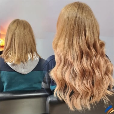 tape in hair extensions before and after